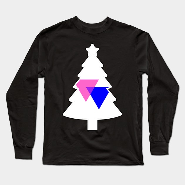 Christmas Tree LGBT Flag Bisexual-Triangles Long Sleeve T-Shirt by aaallsmiles